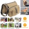 Pet Dog Backpack Hound Hiking Camping Saddle Bag Cotton Canvas For Medium Large Dog - Yellow